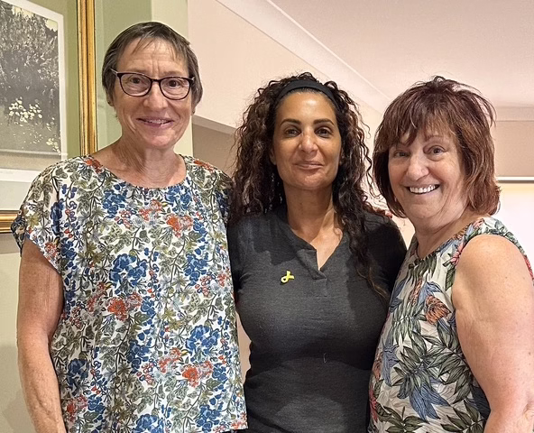 Jan Walters, Archivist Sabrina Elias from AJHS, Michelle Urban OAM